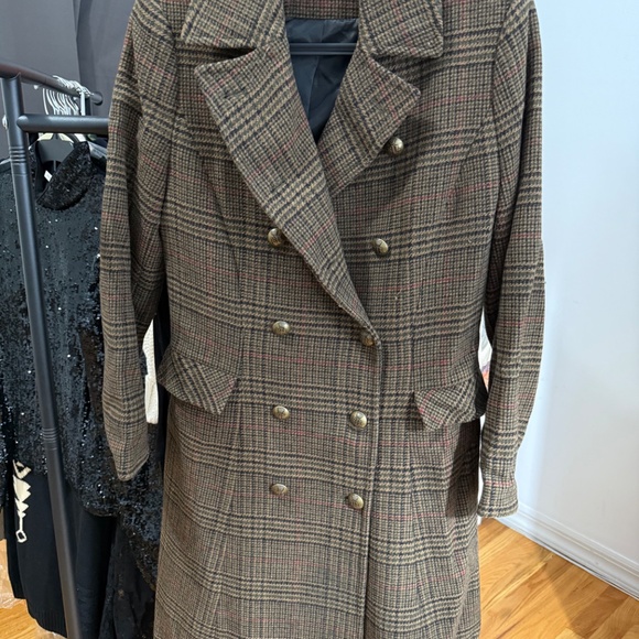 Lauren Ralph Lauren Plaid Double Breasted Coat In Brown - Picture 6 of 8